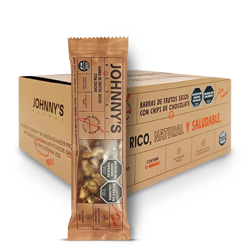 Barrita de Frutos Secos y Chips Choco Johnnys x 12u