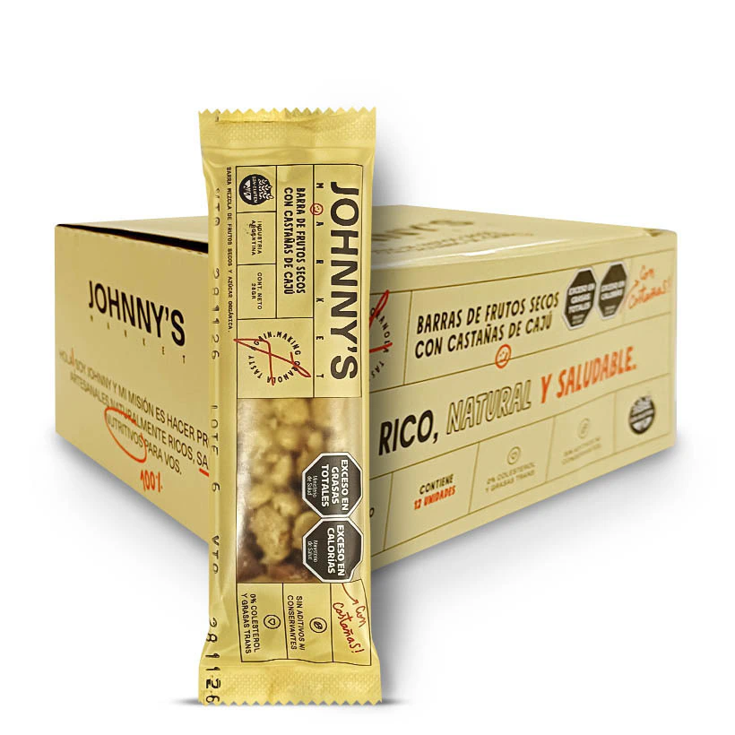 Barrita de Frutos Secos y Castañas Cajú Johnnys x 12u