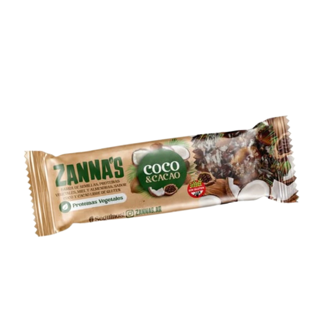 Barrita de Almendras, Coco y Cacao ZANNAS x 40g