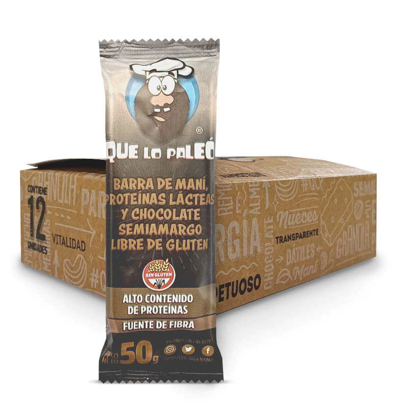 Barra Proteica Que Lo Páleo Choco Negro Caja x 12u