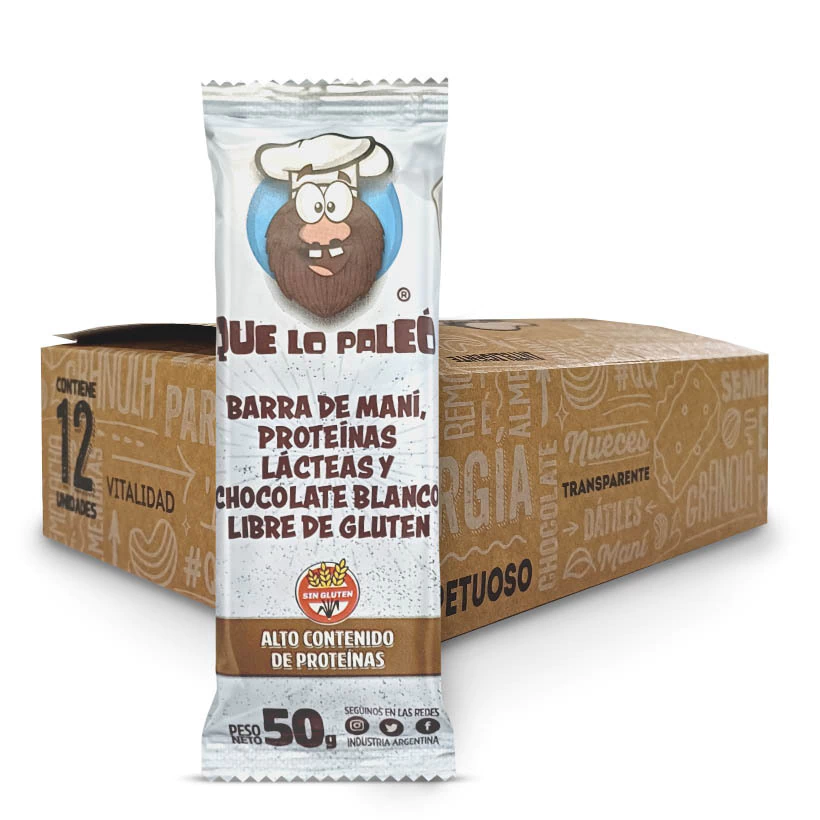 Barra Proteica Que Lo Páleo Choco Blanco Caja x 12u