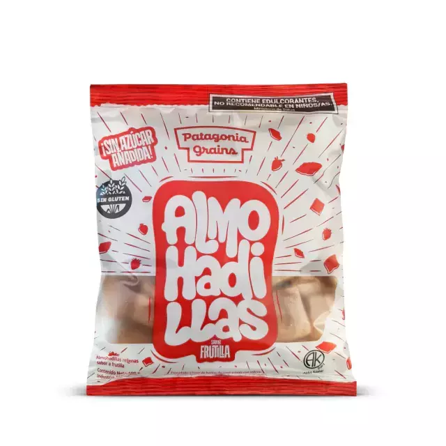 Almohadillas Rellenas de Frutilla sin azúcar Patagonia Grains x 100g