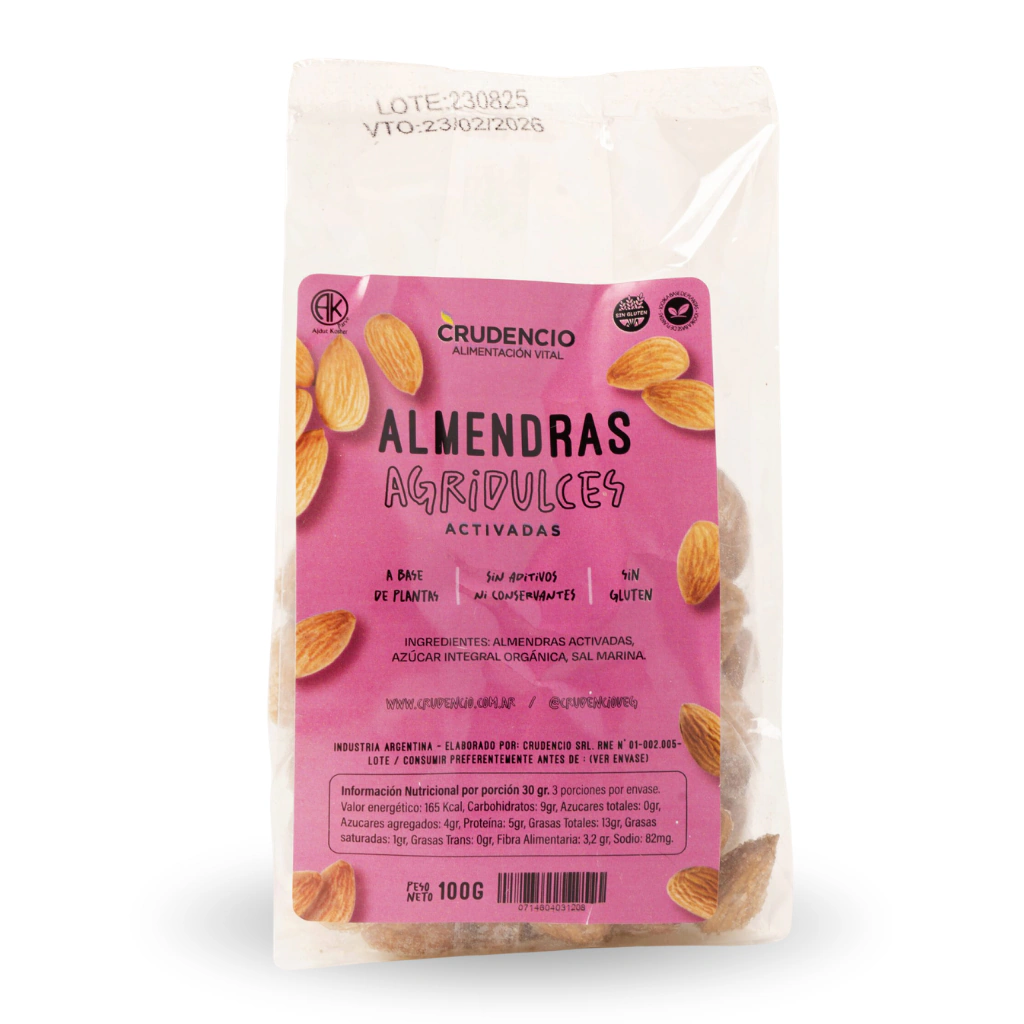 Almendras Activadas Agridulces Crudencio x 100g