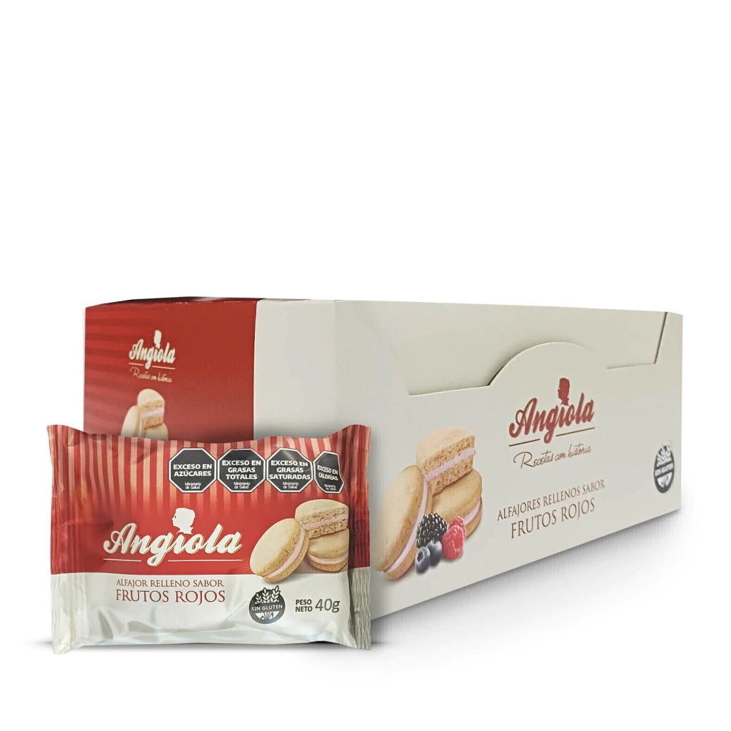 Alfajores Mousse de Frutos Rojos ANGIOLA x 6un
