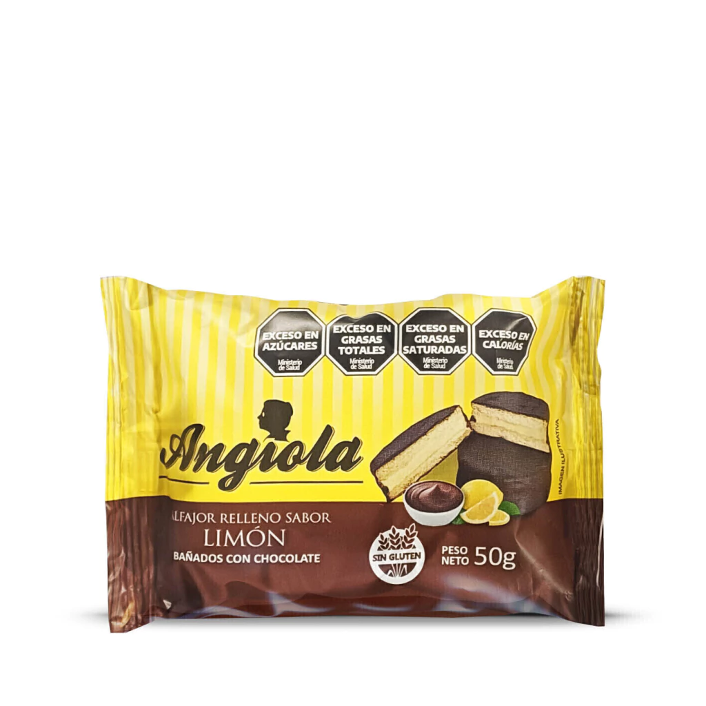 Alfajor Mousse Limón Bañado Chocolate ANGIOLA x 50g