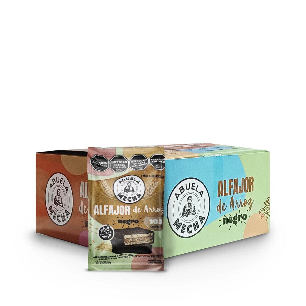 Alfajor de Arroz Mouse DDL Negro Abuela Mecha x 12u