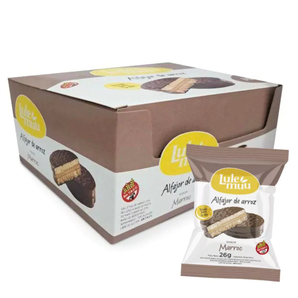 Alfajor de Arroz Marroc Negro LULEMUU x 12u