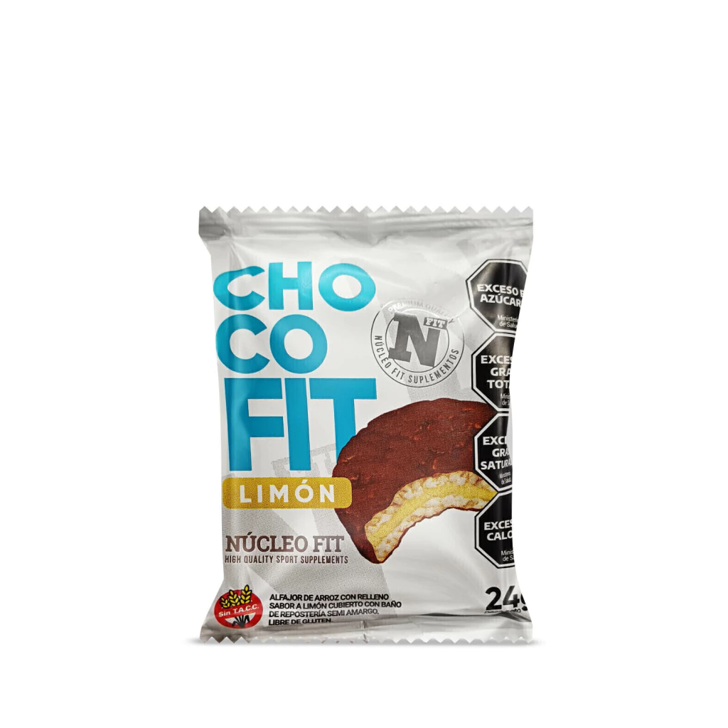 Alfajor Arroz ChocoFit Limón con Chocolate Negro x 24g